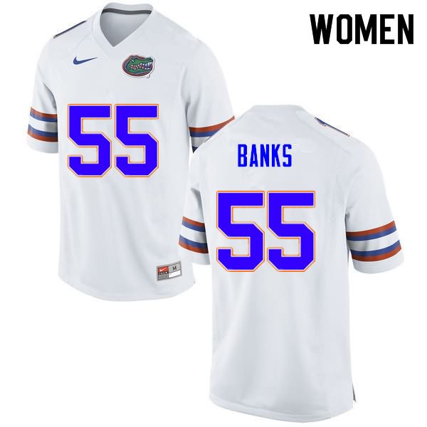 NCAA Florida Gators Noah Banks Women's #55 Nike White Stitched Authentic College Football Jersey JOW7764WG